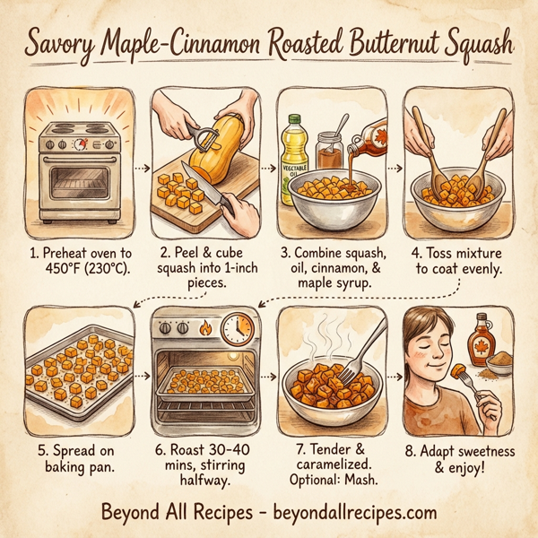 Savory Maple-Cinnamon Roasted Butternut Squash instructions