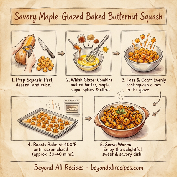 Savory Maple-Glazed Baked Butternut Squash instructions