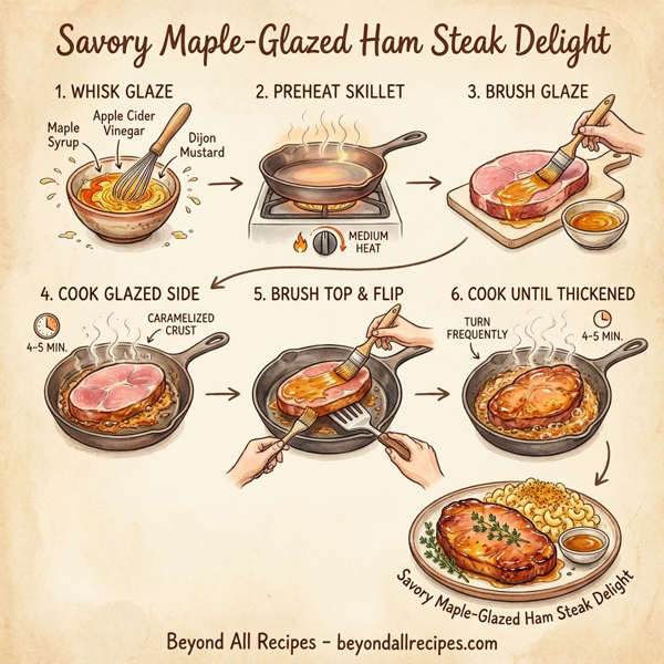Savory Maple-Glazed Ham Steak Delight instructions