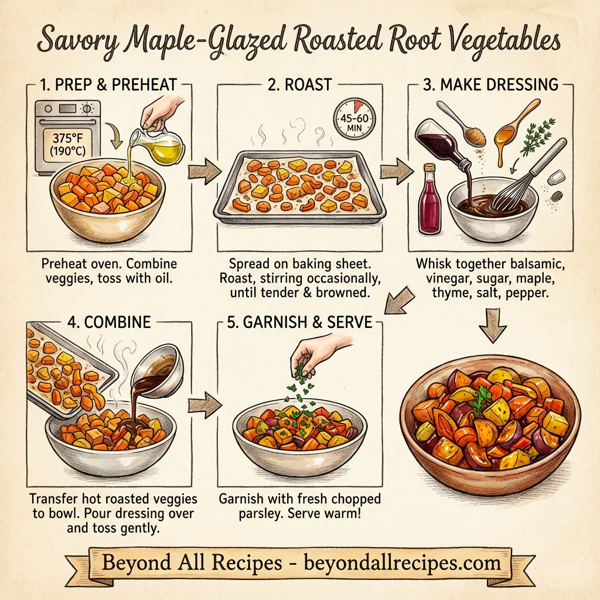 Savory Maple-Glazed Roasted Root Vegetables instructions