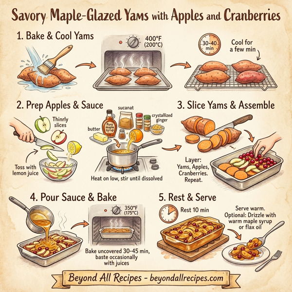 Savory Maple-Glazed Yams with Apples and Cranberries instructions