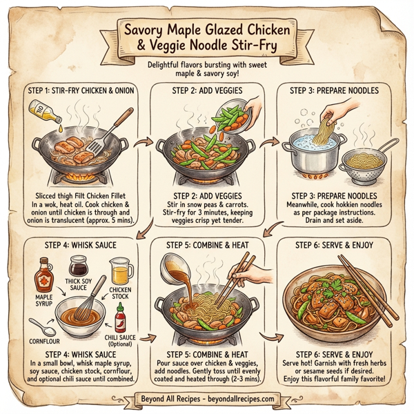 Savory Maple Glazed Chicken & Veggie Noodle Stir-Fry instructions