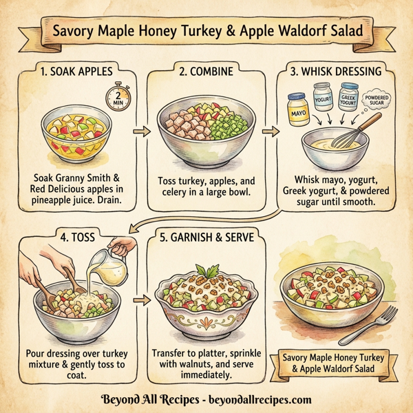 Savory Maple Honey Turkey & Apple Waldorf Salad instructions