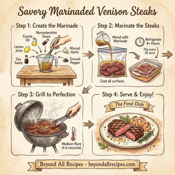 Savory Marinaded Venison Steaks instructions