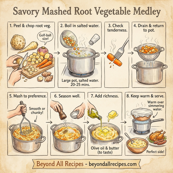 Savory Mashed Root Vegetable Medley instructions