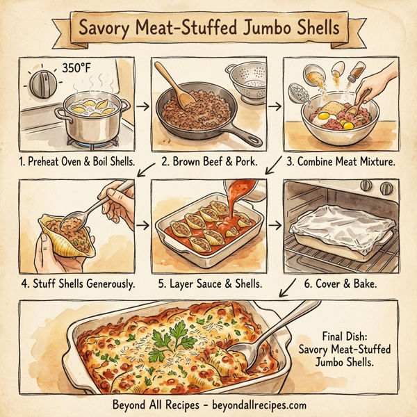 Savory Meat-Stuffed Jumbo Shells instructions