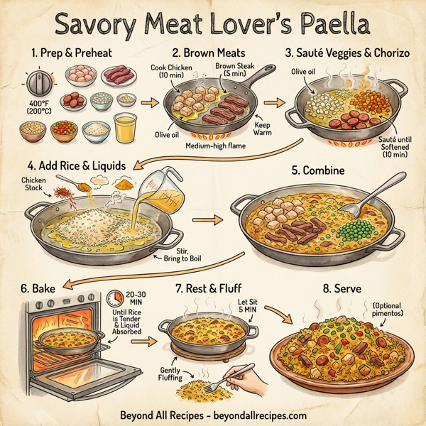 Savory Meat Lover's Paella instructions