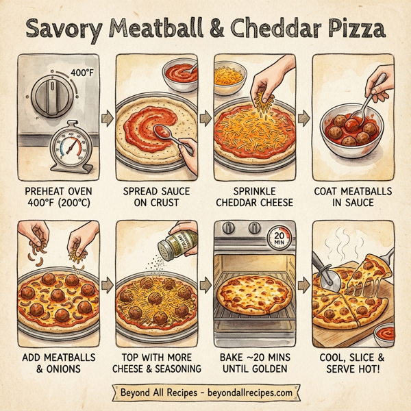 Savory Meatball & Cheddar Pizza instructions