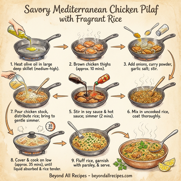Savory Mediterranean Chicken Pilaf with Fragrant Rice instructions