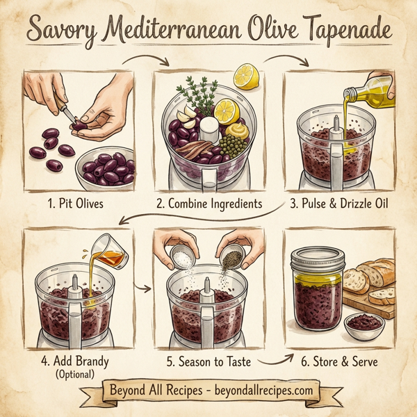 Savory Mediterranean Olive Tapenade instructions
