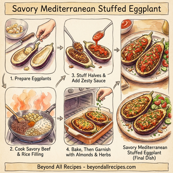 Savory Mediterranean Stuffed Eggplant instructions