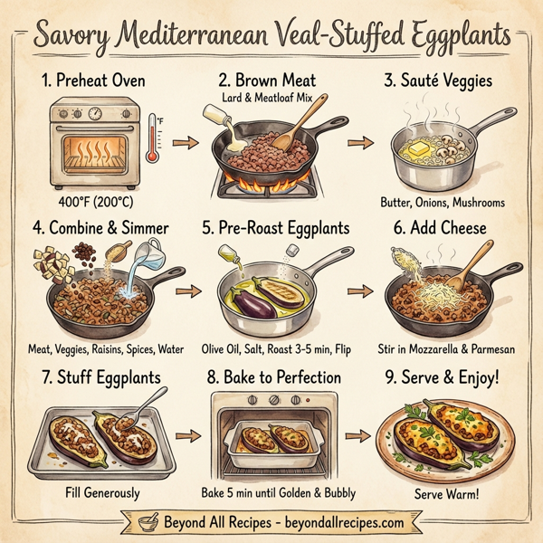 Savory Mediterranean Veal-Stuffed Eggplants instructions