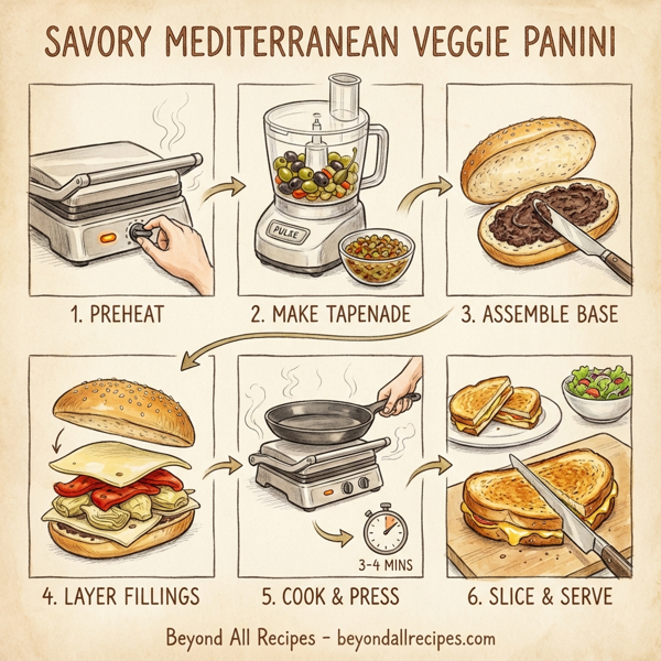 Savory Mediterranean Veggie Panini instructions
