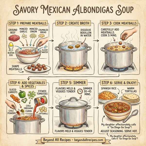 Savory Mexican Albondigas Soup instructions