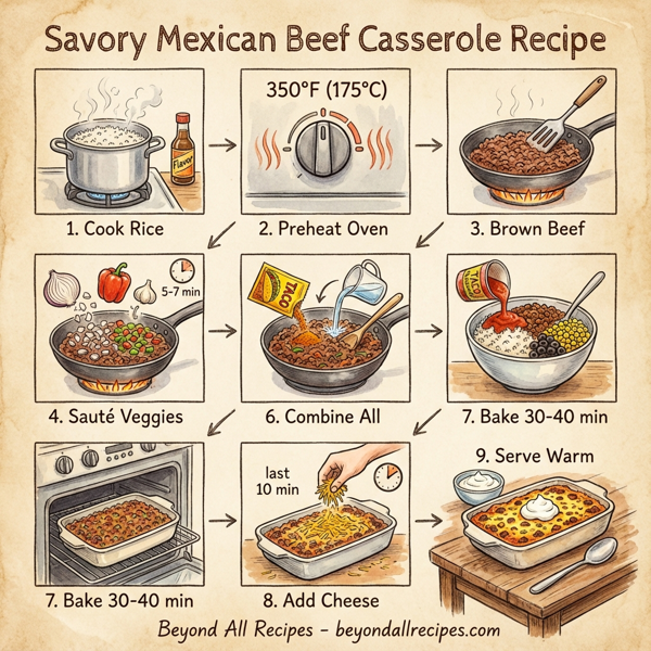 Savory Mexican Beef Casserole instructions