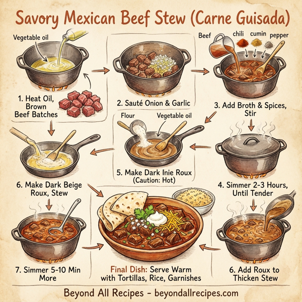 Savory Mexican Beef Stew (Carne Guisada) instructions