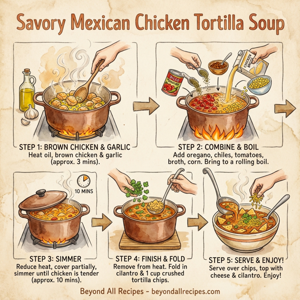 Savory Mexican Chicken Tortilla Soup instructions