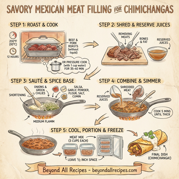 Savory Mexican Meat Filling for Chimichangas instructions