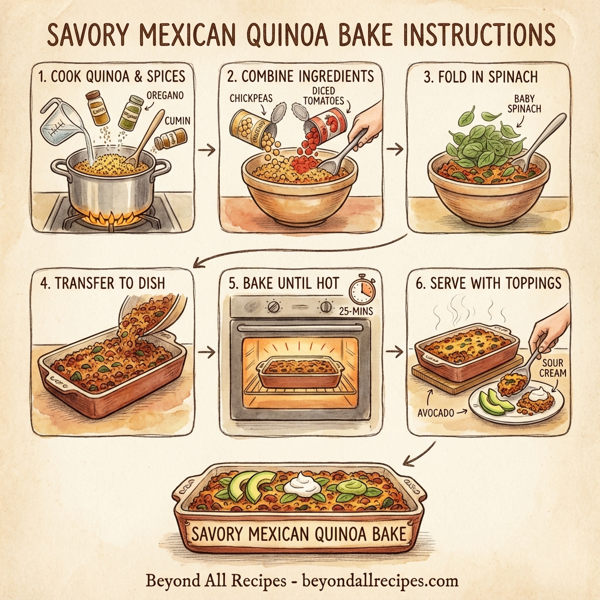 Savory Mexican Quinoa Bake with Spinach and Chickpeas instructions