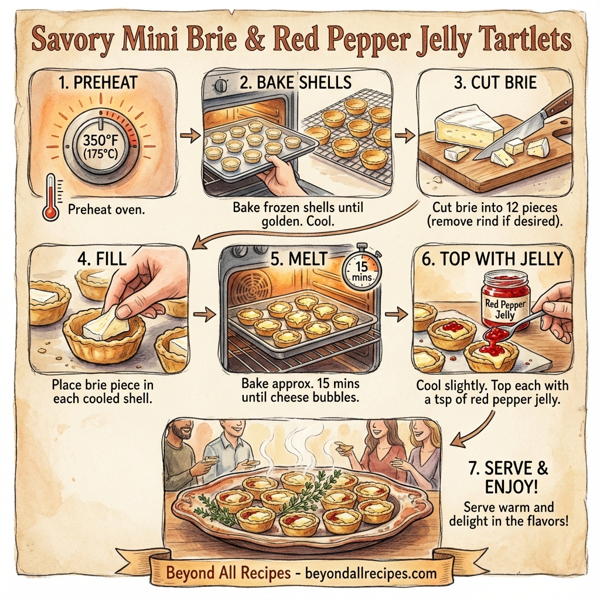 Savory Mini Brie and Red Pepper Jelly Tartlets instructions