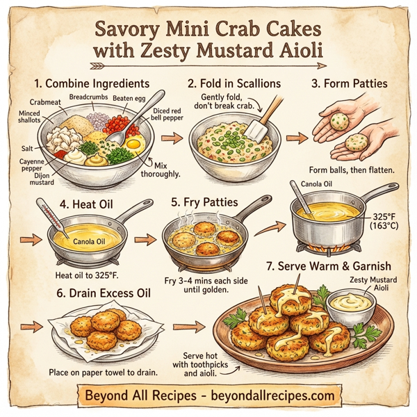 Savory Mini Crab Cakes with Zesty Mustard Aioli instructions