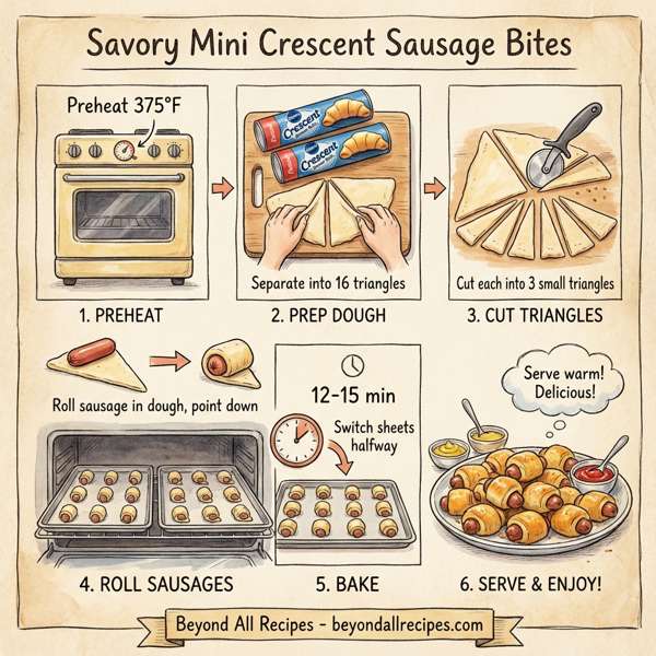 Savory Mini Crescent Sausage Bites instructions
