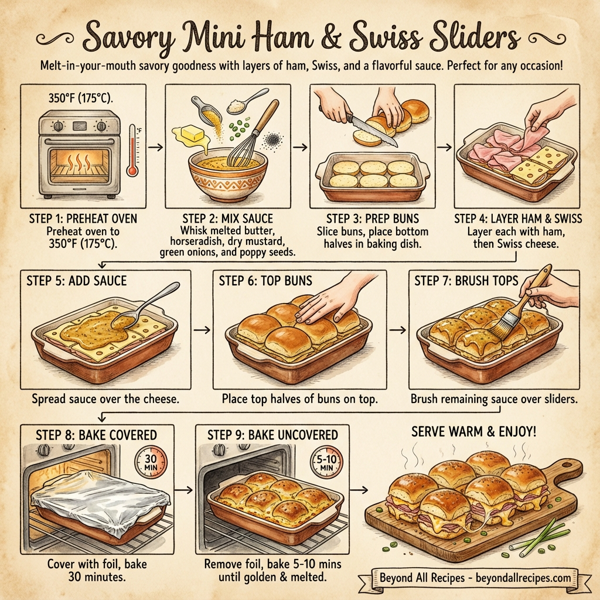 Savory Mini Ham & Swiss Sliders instructions