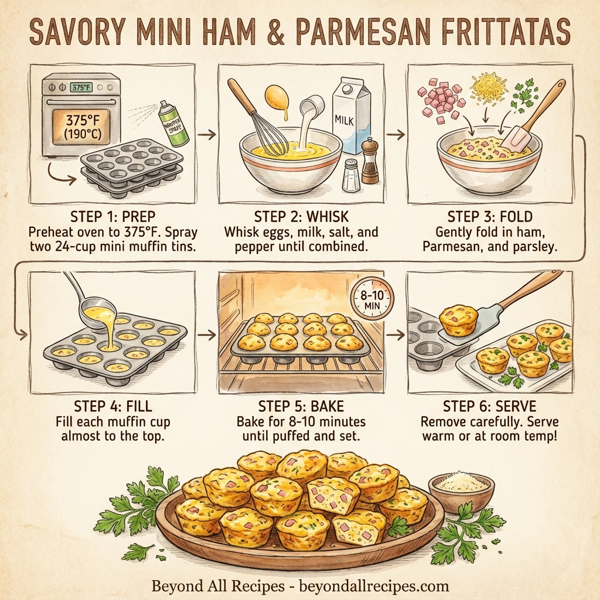 Savory Mini Ham and Parmesan Frittatas instructions
