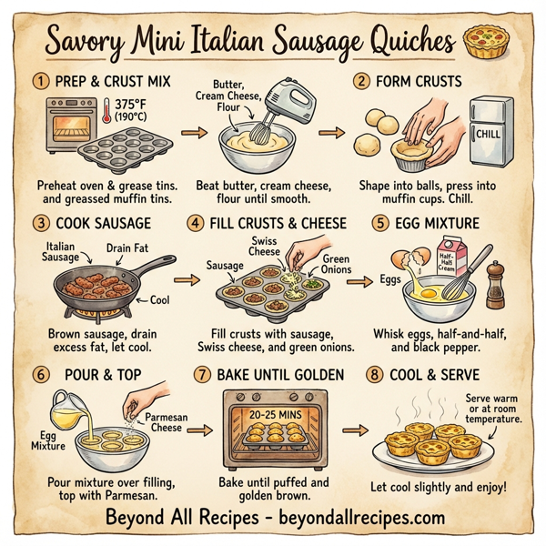 Savory Mini Italian Sausage Quiches instructions