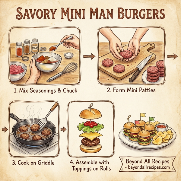 Savory Mini Man Burgers instructions