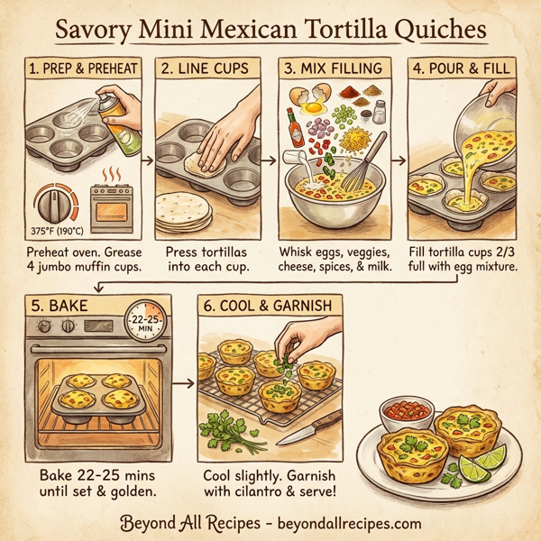 Savory Mini Mexican Tortilla Quiches instructions