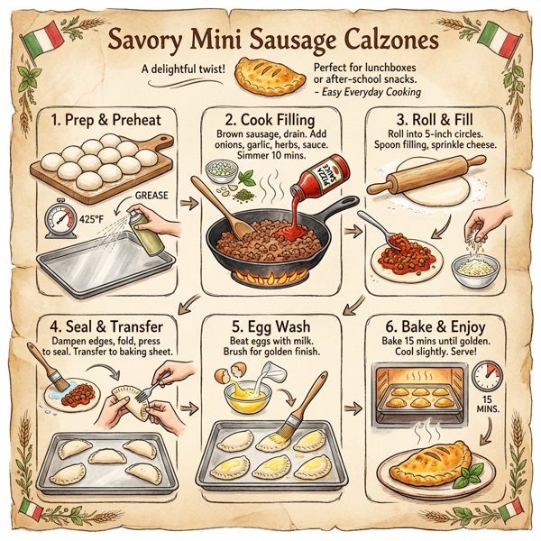 Savory Mini Sausage Calzones instructions
