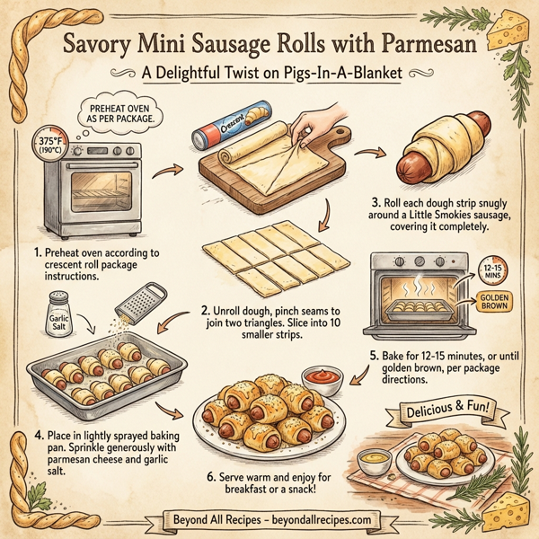 Savory Mini Sausage Rolls with Parmesan instructions
