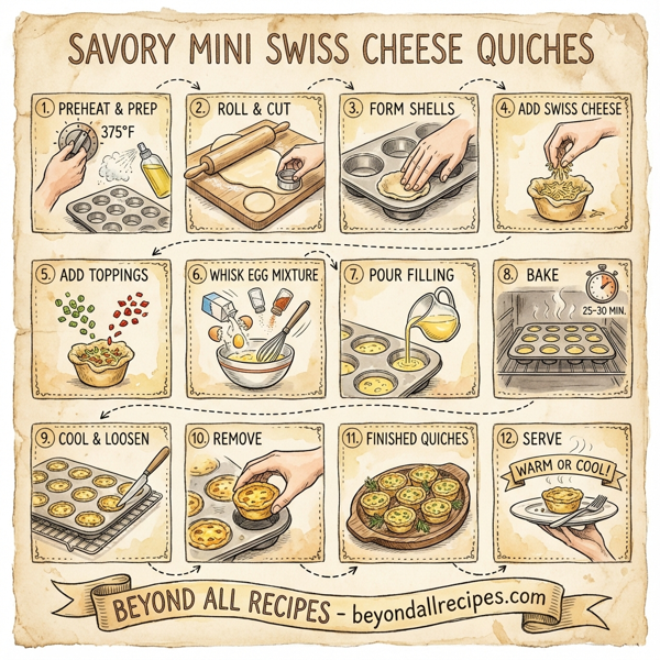 Savory Mini Swiss Cheese Quiches instructions
