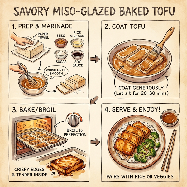 Savory Miso-Glazed Baked Tofu instructions