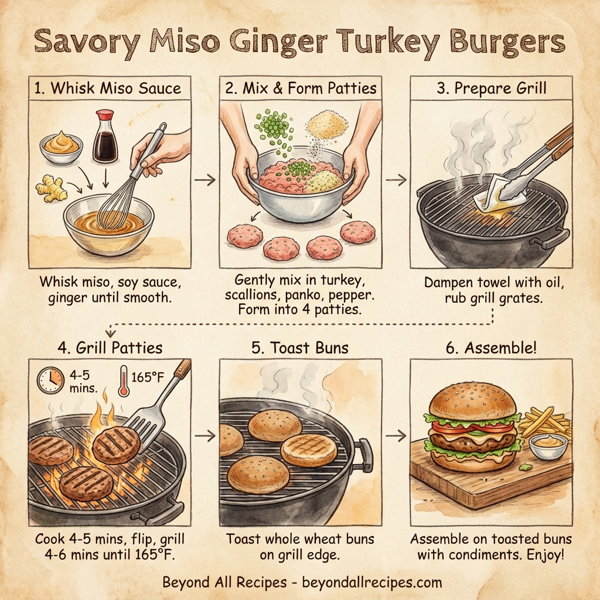 Savory Miso Ginger Turkey Burgers instructions