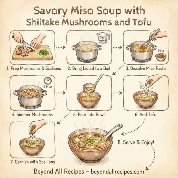 Savory Miso Soup with Shiitake Mushrooms and Tofu instructions