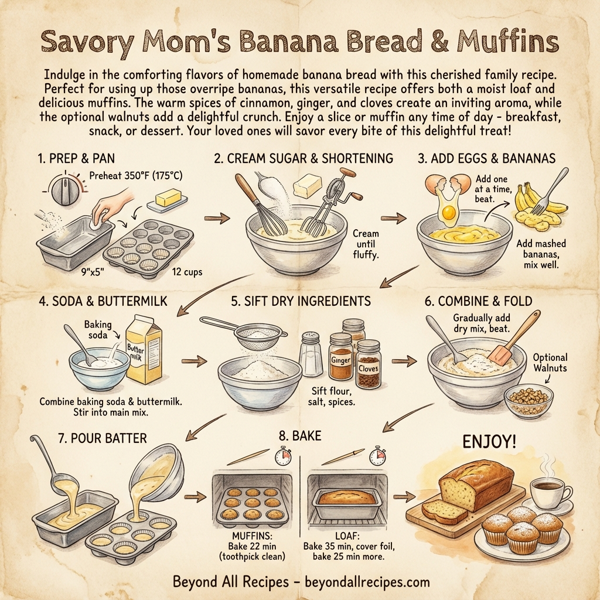 Savory Mom's Banana Bread & Muffins instructions
