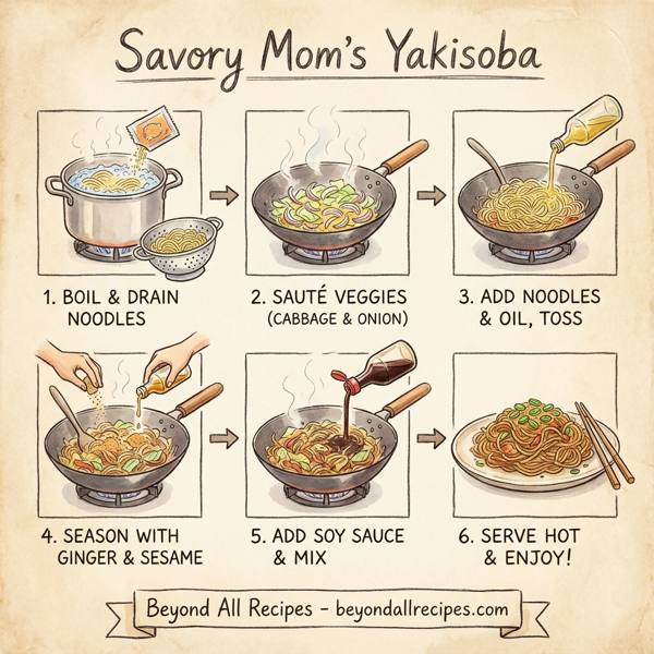 Savory Mom’s Yakisoba with Colorful Vegetables instructions