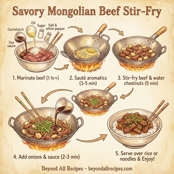 Savory Mongolian Beef Stir-Fry instructions