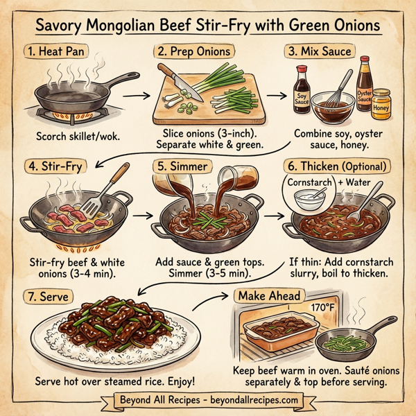 Savory Mongolian Beef Stir-Fry with Green Onions instructions