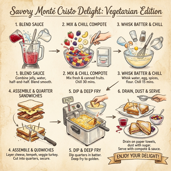 Savory Monté Cristo Delight: Vegetarian Edition instructions