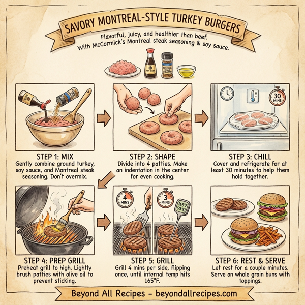 Savory Montreal-Style Turkey Burgers instructions