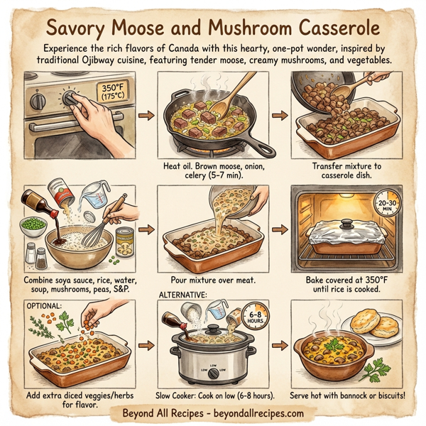 Savory Moose and Mushroom Casserole instructions