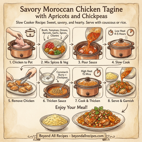 Savory Moroccan Chicken Tagine with Apricots and Chickpeas instructions