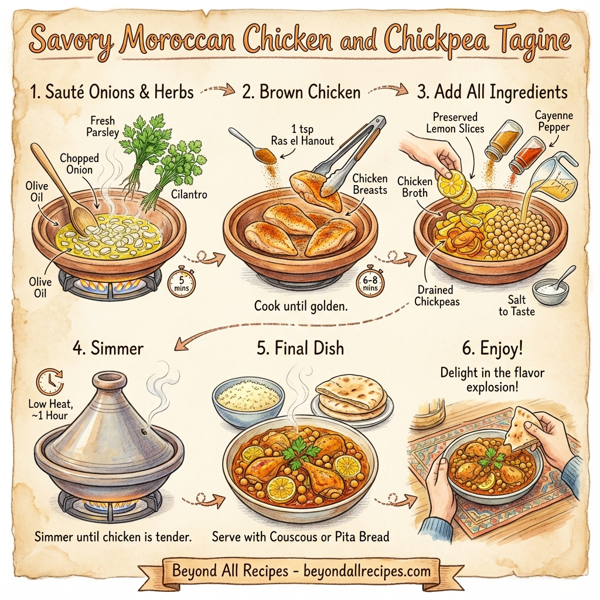 Savory Moroccan Chicken and Chickpea Tagine instructions