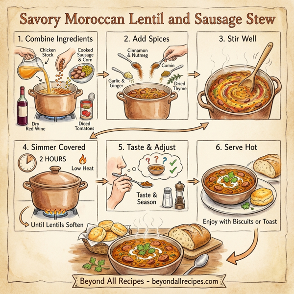 Savory Moroccan Lentil and Sausage Stew instructions