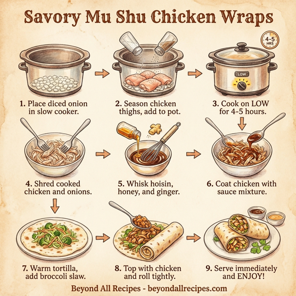 Savory Mu Shu Chicken Wraps instructions