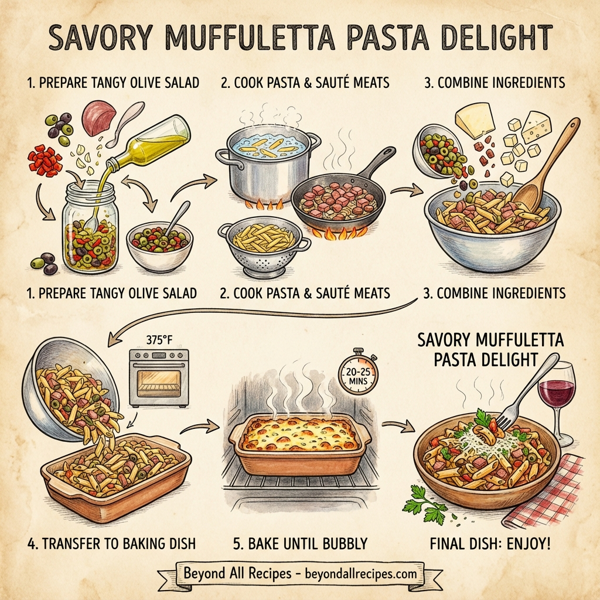 Savory Muffuletta Pasta Delight instructions