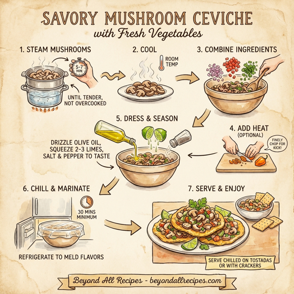 Savory Mushroom Ceviche with Fresh Vegetables instructions